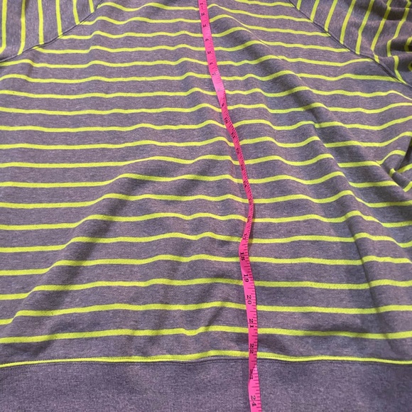 Torrid Gray and neon Yellow Striped round neck pullover sweatshirt - Picture 5 of 6